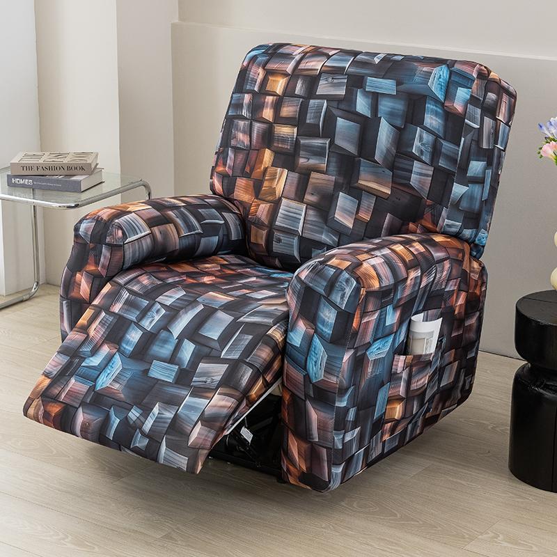4-Piece Recliner Chair Cover Stretch Chair Cover For Recliner Chair Slipcover For Living Room Recliner Protector With Pocket