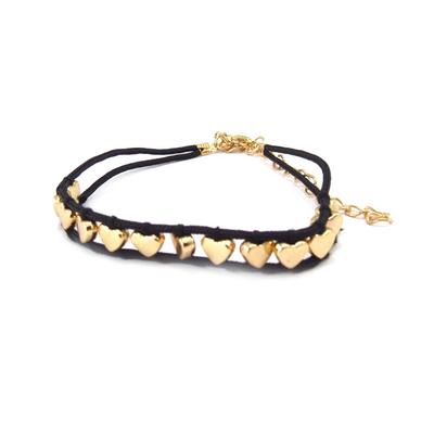 [K3329] - Designer Bracelet 'Love' Black Gold