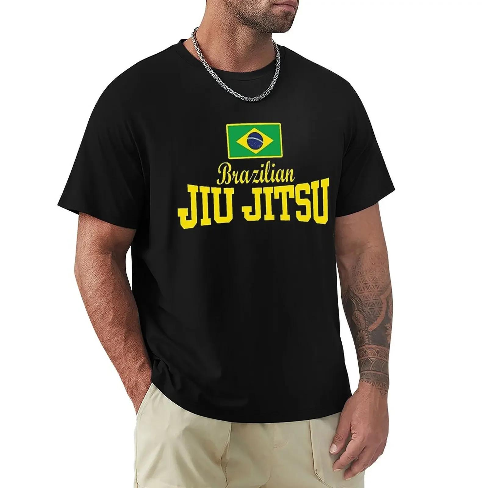 

Flag Text BJJ Judo Brazilian Jiu Jitsu Men s T Shirt Harajuku Short Sleeve T-shirt Cotton Graphics Tshirt Tops#Color S