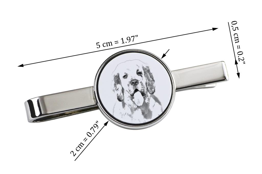 Clumber Spaniel - tie clip with a dog, personalized tie clip, a unique gift for a man from the Art-Dog brand
