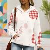 Women Plus Size Abstract Geometric Printed Long Sleeve Drawstring Hoodie Kangaroo Pocket Pullover