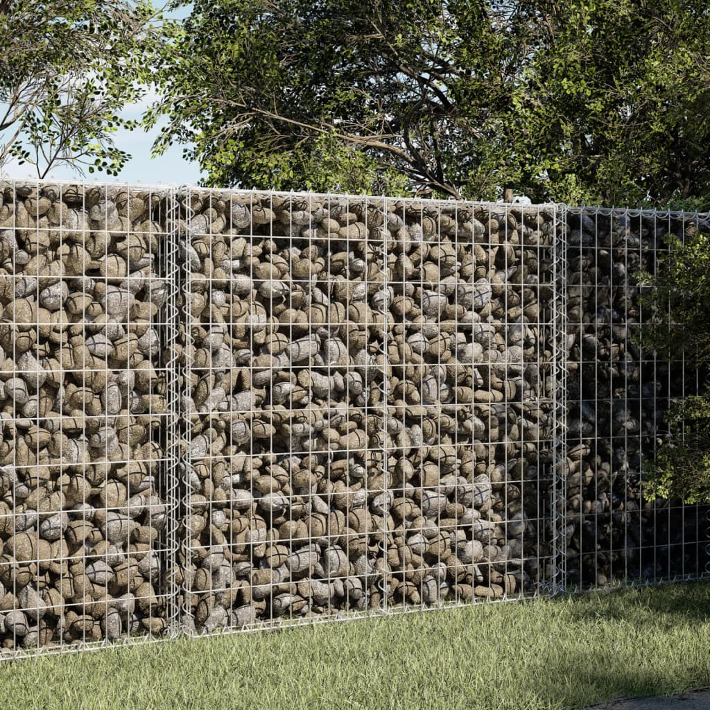 Gabion with Lid 100 X 50 X 100 Cm Galvanized Iron