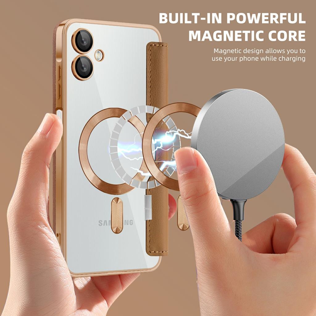 For Samsung Galaxy A06 4G Magnetic Case RFID Blocking Leather Phone Cover