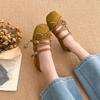 Retro suede flat Mary Jane shoes women's spring and autumn new light-mouth bow soft-soled ballet shoes