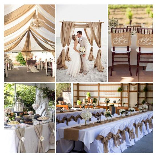 Party Table Runner Jute Fabric Boho Style Stain-Proof Home Decor DIY Crafts Reusable Table Protection Decoration Prom Banquet Table