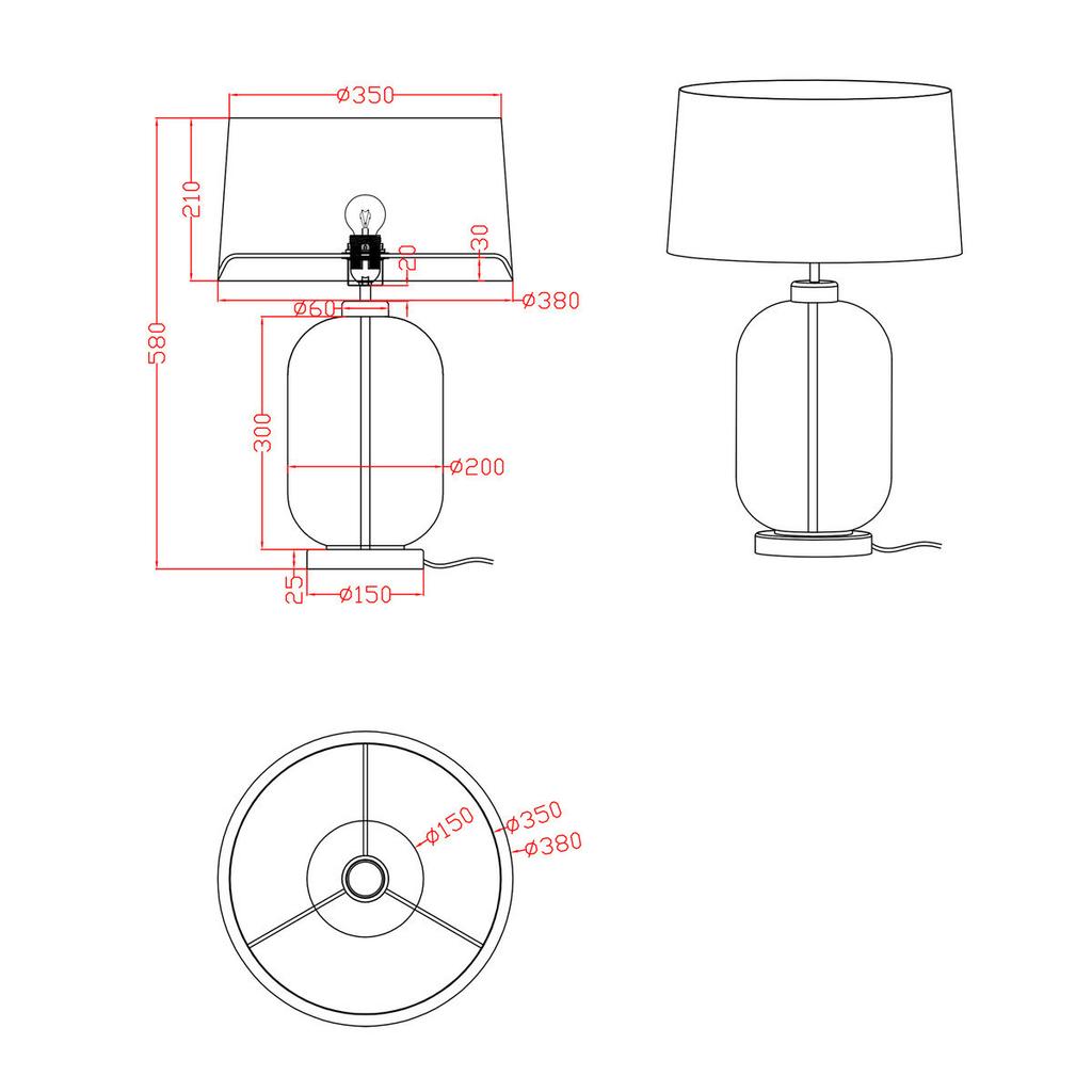 Lampa Stołowa Amur 1 E27 Transparentny Light Prestige Lp-919/1T Transparent