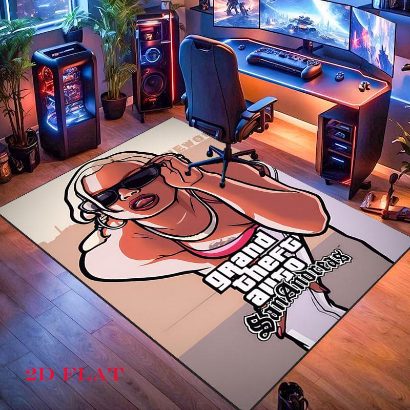 Tappeto GTA Legacy per Soggiorno Camera da Letto Casa Decorazione Divano, Tappetino Antiscivolo per Giochi Bambini