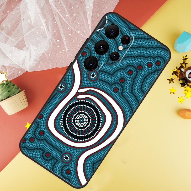 Aboriginal Kunst Druck Handyhülle Für Samsung Galaxy S25 Ultra S23 FE S21 S20 S22 S24 Ultra S9 S10 Plus Hülle Coque