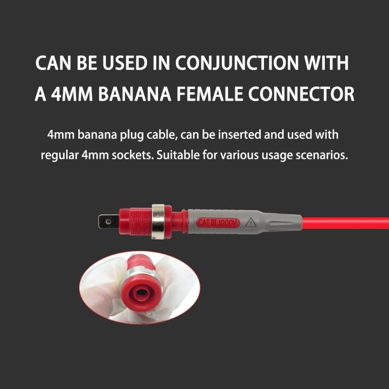 Multifunction 4mm Test Probes Double Layer PVC Insulation 1000V 15A Strong Banana Plugs Connector For Digital Multimeters