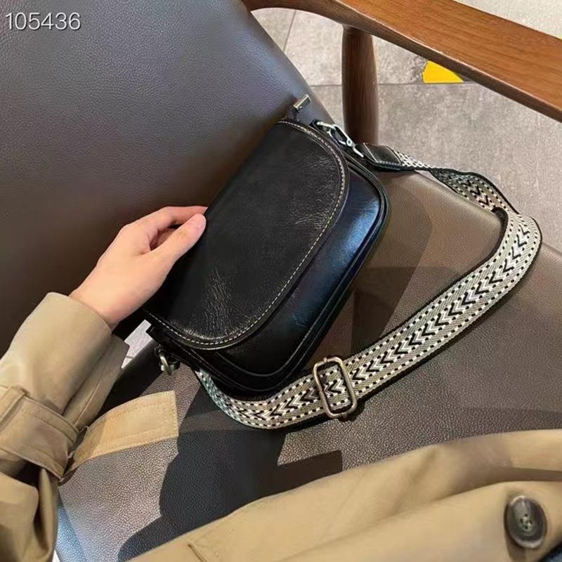 Женская сумка из натуральной кожи Новый стиль Овощного дубления Верхний слой Коровья кожа Ручная работа Цветной потертый Женская сумка на одно плечо Сумка через плечо 23*15*9