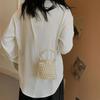 Pearl Crossbody Bag for Women Solid Rope Minaudiere Individuality Handbags
