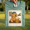 Comfort Colors® - Lustiges Golden Retriever Bier Shirt, Hund an der Bar T-Shirt, Geschenk für Hundeliebhaber, Vintage Hund Grafik T-Shirt, Geschenk für Tierliebhaber