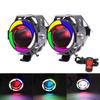125W Motorcykel Angel Eyes 5 tum U7 RGB LED Strålkastare DRL Spot Head Lamp