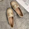 Loafers 2025 spring and summer new flat-soled single shoes British style small leather shoes women's one-pedal retro Doudou shoes
