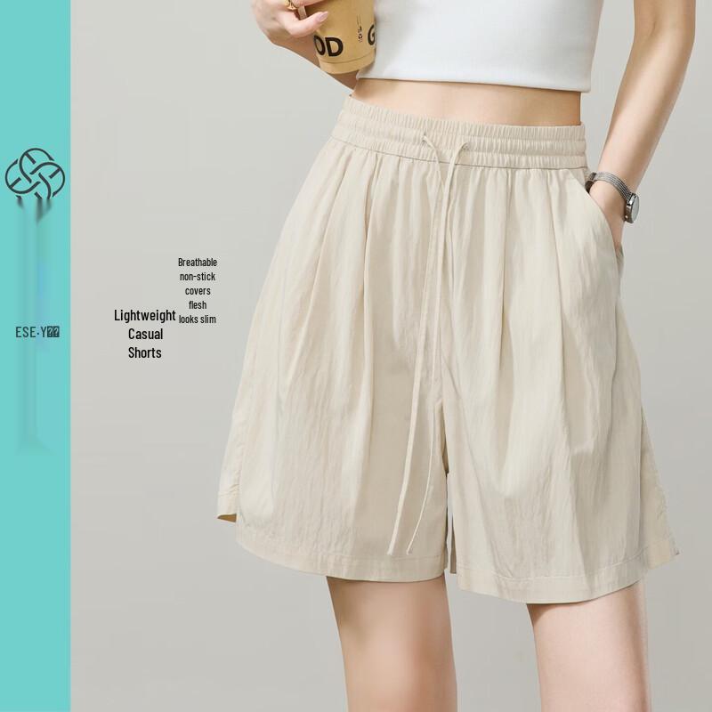 ESE-Y Women's Loose High-Waist Pleated Skort Shorts