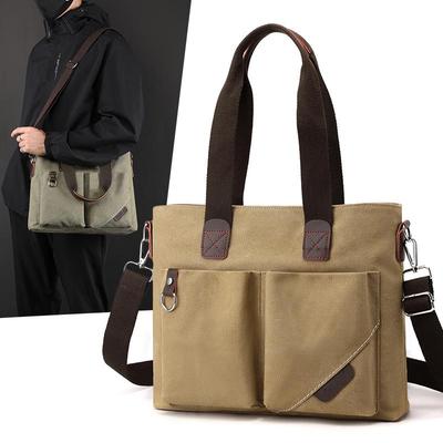 2024 Trendy Canvas Commuter Handbag - Large Capacity, Simple Shoulder & Messenger Bag