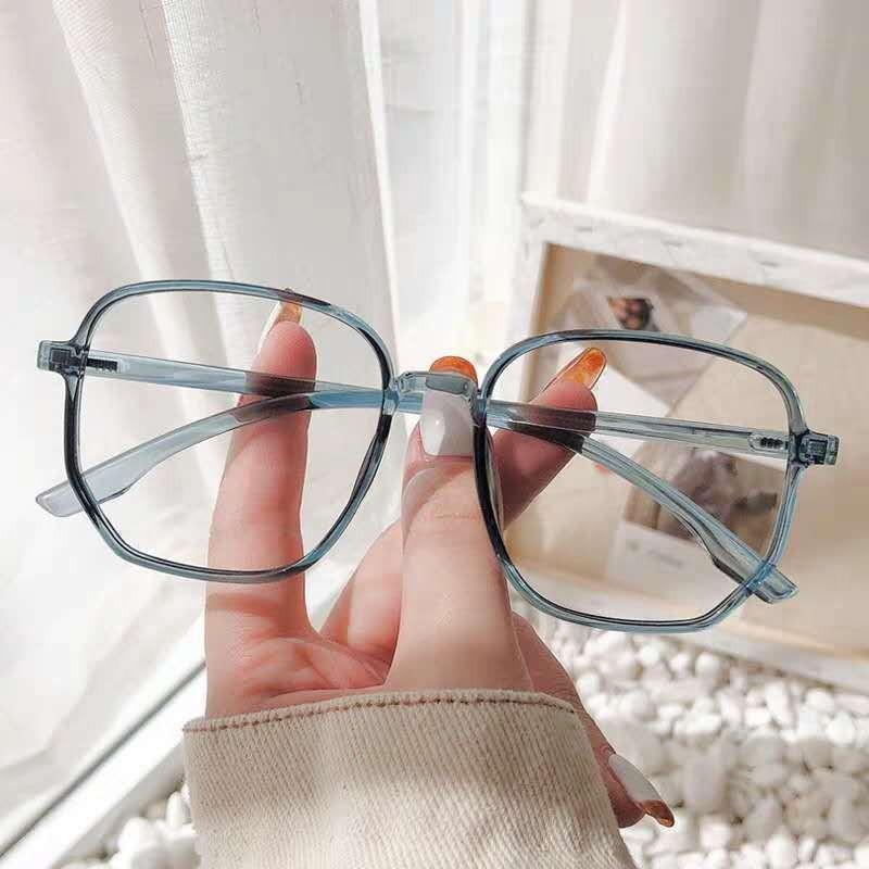 Transparent Large Frame Computer Eyeglasses Women Square Anti Blue Light Optical Spectacle Flat Lens Eye Protection Plain Eyeglasses