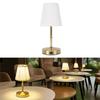 Cordless LED Table Lamp USB Touch Control Dimmable Fabric Shade Table Lamp for Bedroom