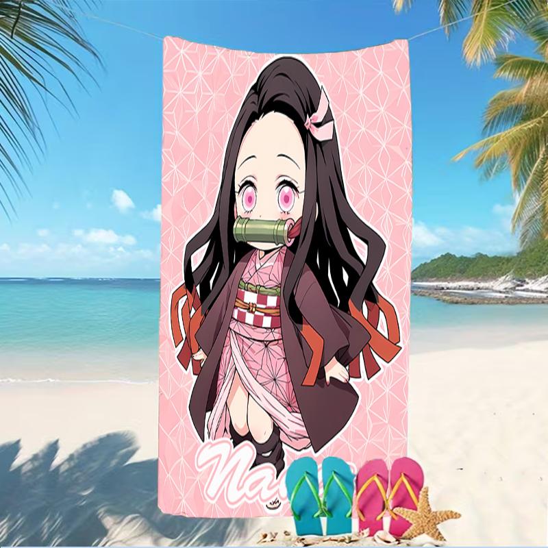 Customizable personalized beach towels Demon Slayer character theme themed designs.Suitable for the beach, yoga, sports;ideal as beach accessories