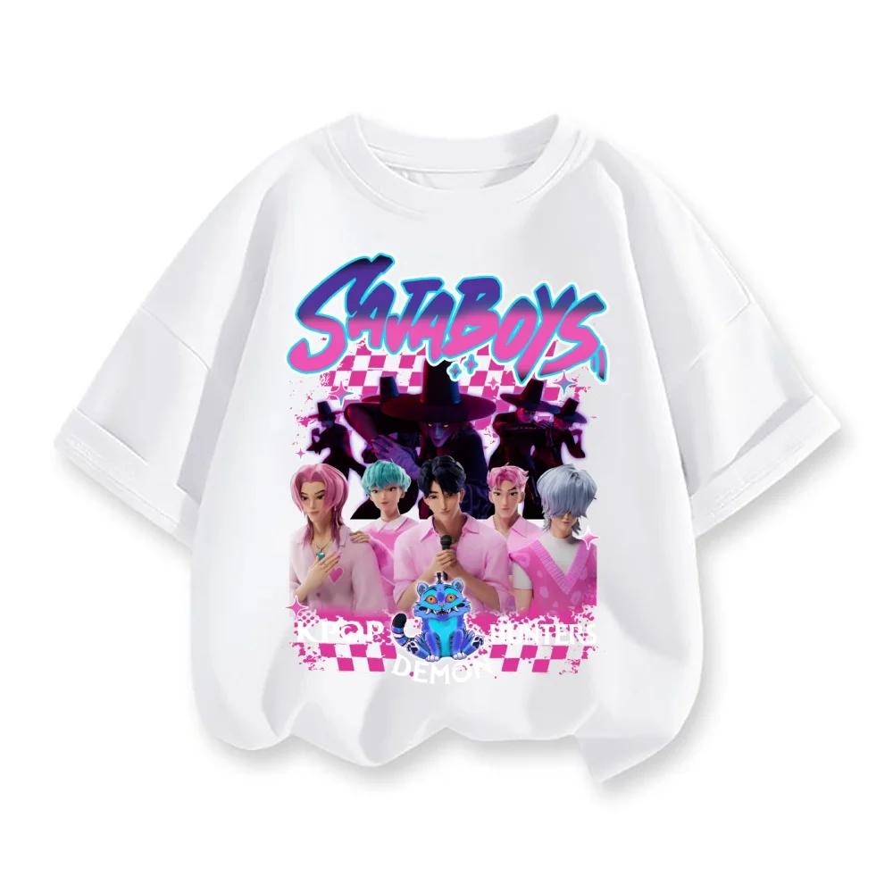 

KPop Demon Hunters T-shirt Summer Short Sleeve Tee for Casual Loose 3-12 Year Girl Boy Graphic Printed Tops 100