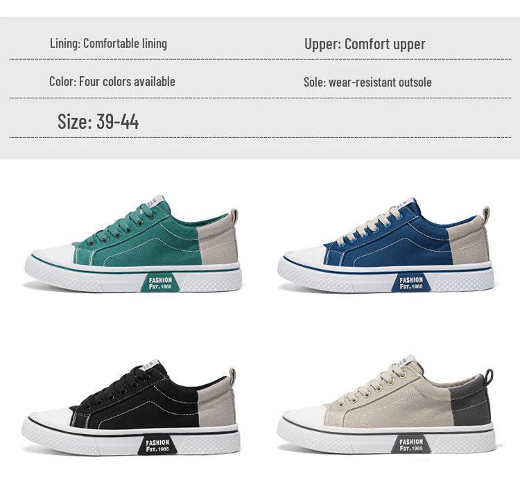 2025 Men's Breathable Canvas Shoes - Autumn Low-Top Fashion Sneakers with Versatile Thick Soles for Casual or Sports Wear