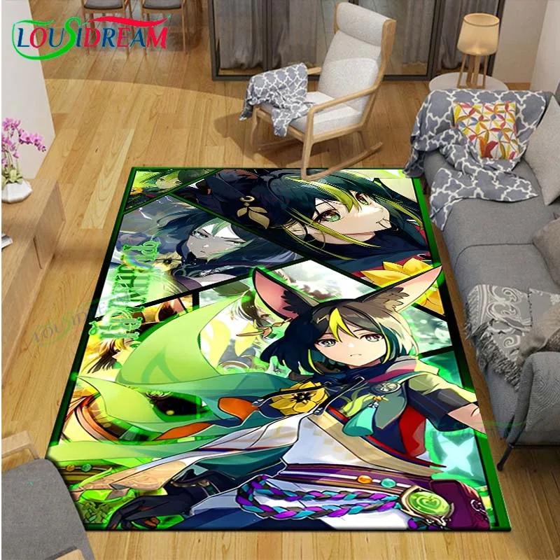 Popular Cartoon Game G-Genshin Impact Printed Carpet Living Room Anti-Skid Area Rug Kids Bedroom Mats Yoga Mat Carpet Decor Gift