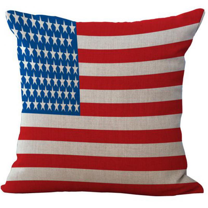 Cozy Cushion Cover American & British Flags Pet Dog Printed Personality Throw Pillow Case Home Decorative Pillows Square 45x45cm