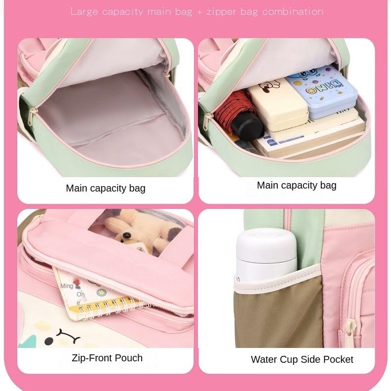 Fashion Contrast Color Kindergarten Student Backpack Large Capacity Lightweight Spine Protection Children's Student Backpack ZRY-A9013