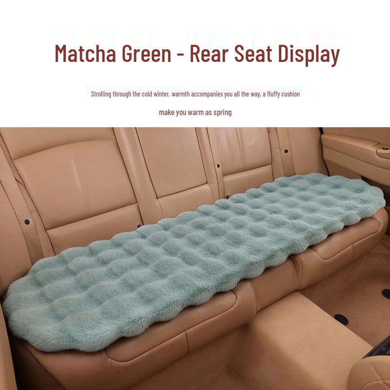 Universal Winter Car Seat Cushion Set - Thickened Fleece with Faux Rabbit Fur, Warm & Plush
