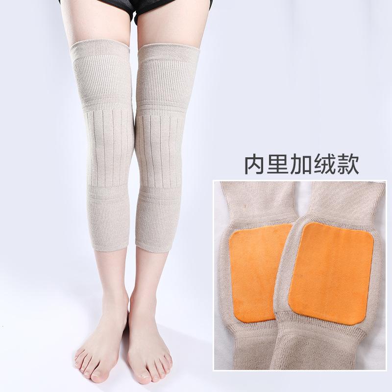 2PCS Winter Warm Wool Cashmere Leg Warmers Sleeves Thick Fleece Lined Knee Pads Brace Support Guard Protector Long Thermal Wraps
