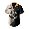 Men's Casual Short Sleeve Shirt with Halloween Print for Parties and Everyday Wear