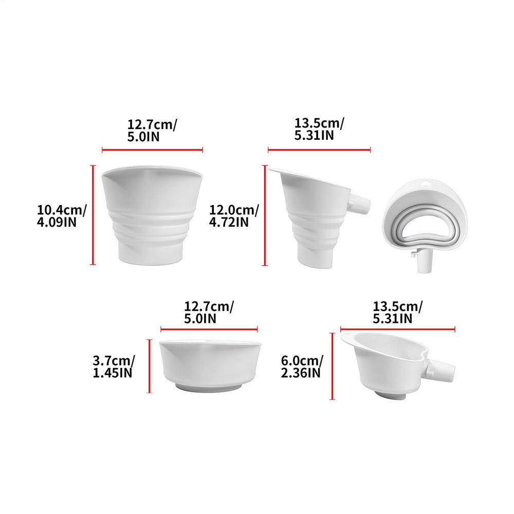 Silicone Flour Funnel Foldable Food Grade Silicone Easy-Pour Dishwasher Safe 5-Quart Mixer Funnel Attachment for Sugar Cocoa