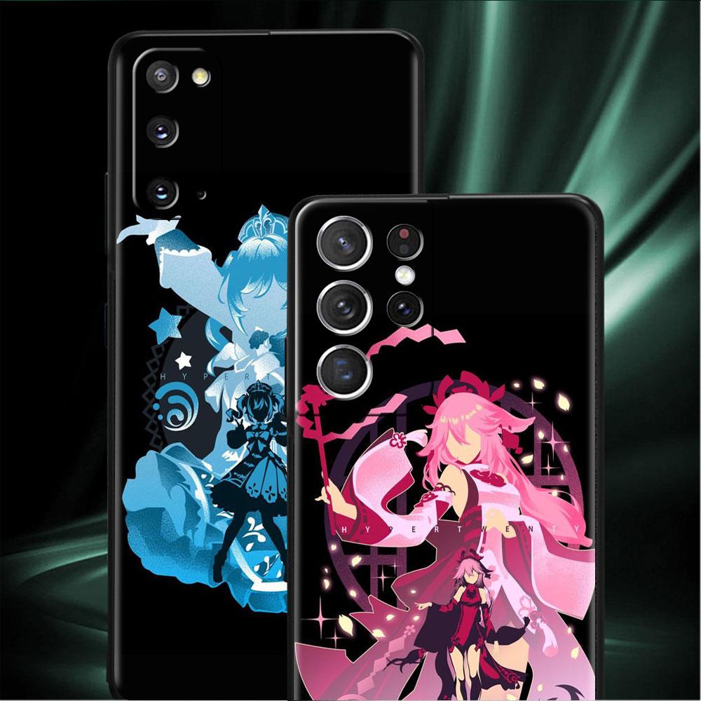 Case For Samsung Galaxy S20 S22 Ultra S21 FE S10 S9 Plus Note 20 10 Lite 9 Soft Phone Cover Shell Anime Genshin Impact Cool