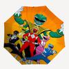 Power Rangers, Team Themed Automatic Opening and Closing Umbrella, Compact Travel Umbrella, Lightweight and Portable, Suitable for Beach Com