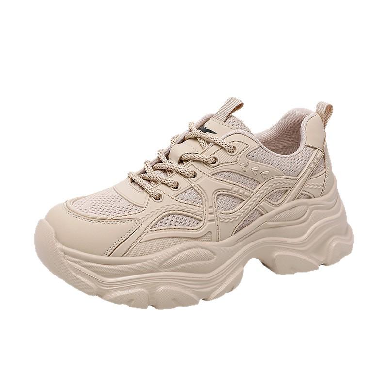 Women's Red Dragonfly Summer Mesh Dad Shoes: Casual, Breathable, Thick Soles, Height-Boosting Sports Sneakers
