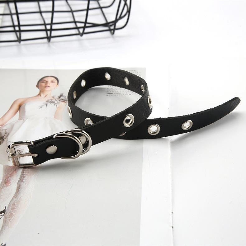 Jewelry Neckband Exaggerated Sexy Pu Leather Collar Personalized Bell Neck Chain Collarbone Chain Women'S Necklace