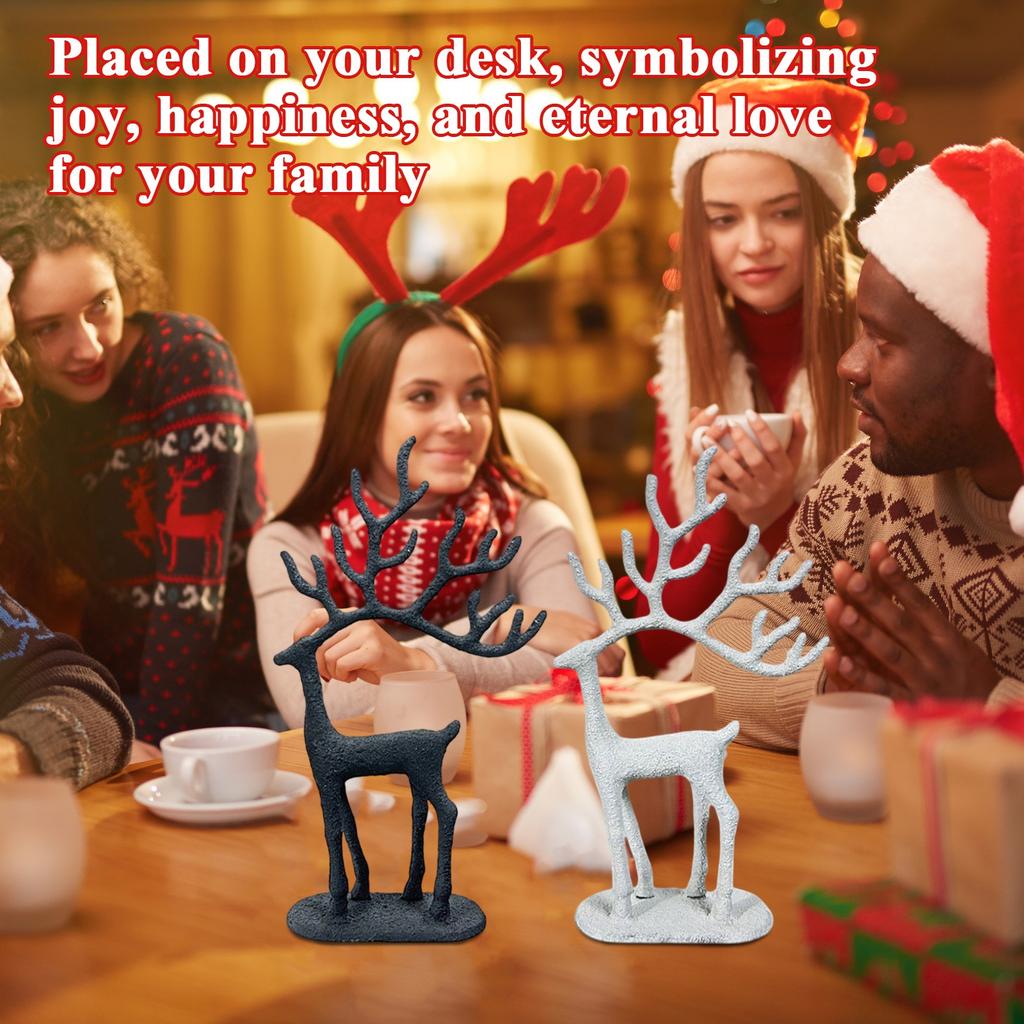 Christmas Elk Ornaments Desktop Table Christmas Decoration Metal Crafts