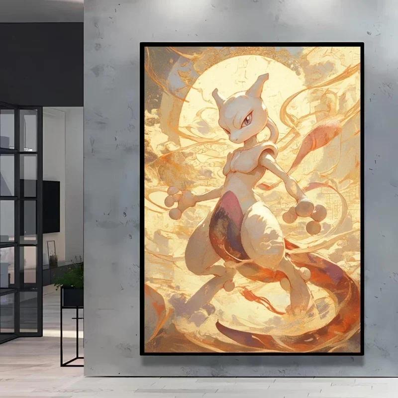 Classic Anime Canvas Posters Pokemon Pikachu Kids Gifts Eeveelution Canvas Painting Cool Wall Art Picture Home Bedroom