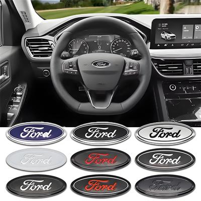 ABS Car Steering Wheel Logo Emblem Stickers For ST Line Focus Mondeo Fiesta Kuga MK2 MK3 MK4 Mustang Auto Badge Accessories