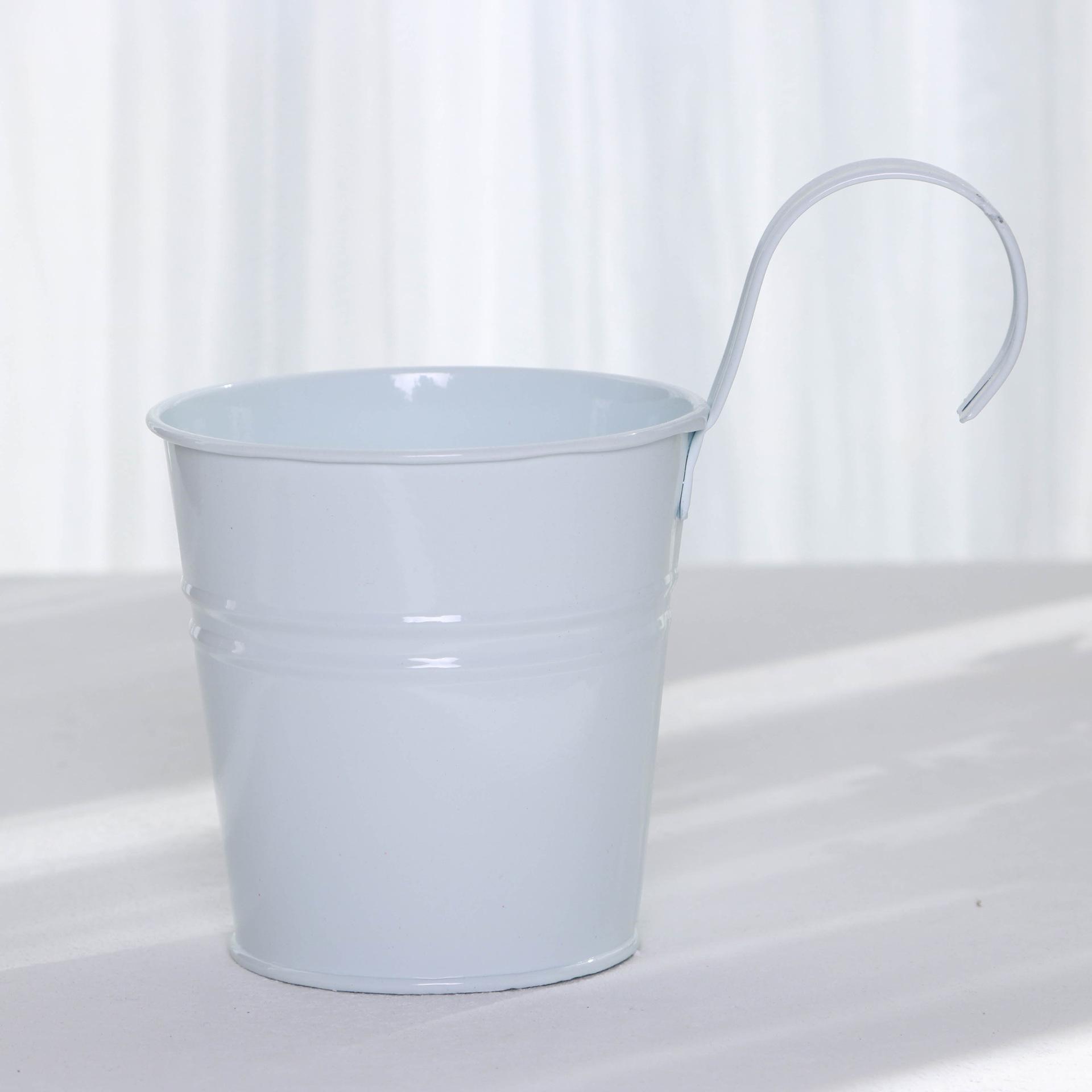 Металлические железные подвесные цветочные горшки для растений, балконные садовые корзины для растений, держатели для ведер с отсоединяемым крючком