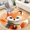 1pc Winter Fox Office Round Area Rug, Indoor Mat Suitable ForOffice, Under Office Chairs Bedroom Living Room Home Decor, Room Deco D079