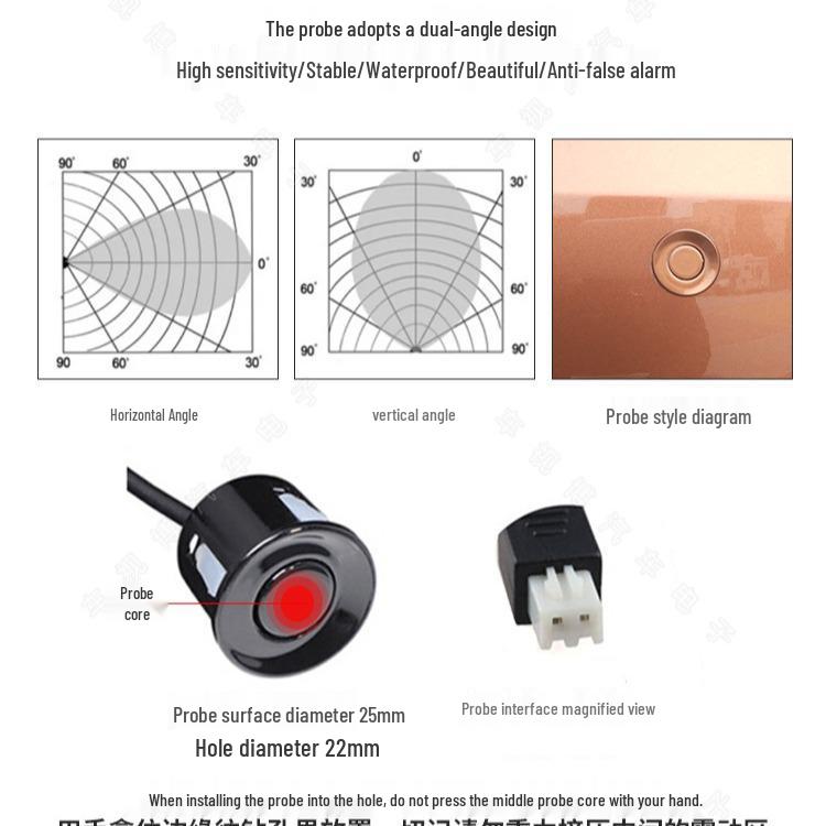 LCD Blue Light 8-Probe Buzzer Reversing Radar for Cars