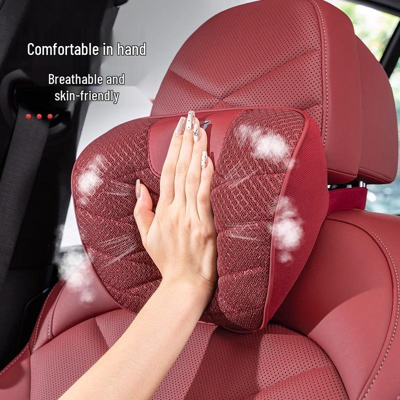 Changan Deepal Vehicle Headrest & Backrest Set: Neck Pillow & Waist Cushion for SL03/S7, Ice Silk Seat Cushion.
