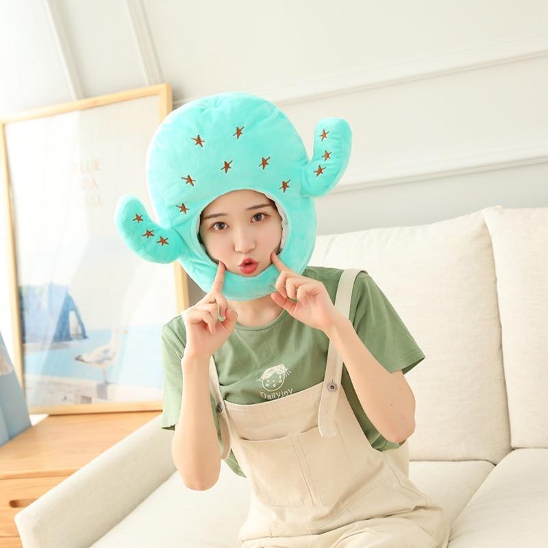 Hat cactus hood hat, plush hood photo props photo props cartoon hood photo props