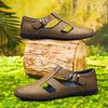 Fashion High Quality Men's Leather Sandals Breathable Hollow Design Summer Lightweight Non-Slip Sole Outdoor Trekking Comfortable Flats