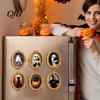 3D Refrigerator Magnet 1/6Pcs Halloween Retro Frame Magnet, Wooden Fridge Holiday Party Supplies Decoration, Memo Note Holder for Kitchen Decorations