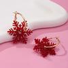 Boucles d'oreilles Flocon de Neige Acrylique Mode Européenne et Américaine Or - Bijoux Cadeau de Noël