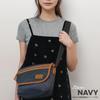 Mini Messenger Bag 0411518 Combination Synthetic Leather Polydenim Switch Compact with Pocket 22269303 Black 2 X Gray [Edwin] (Black