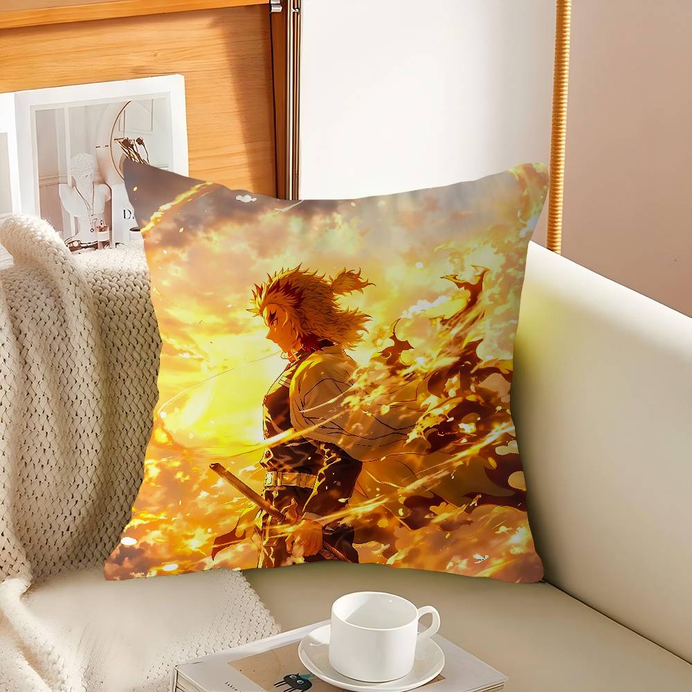Characters Kyoujurous Rengoku Pillowcase Toon Gift Cushion Cover Bedroom Home Sofa Chair Seat Decor Pillow Case