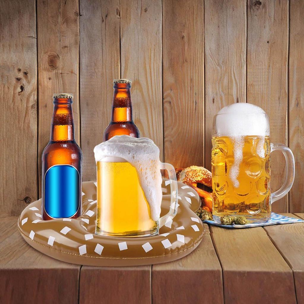 5pcs Oktoberfest DecorationsPretzel Party Supplies 15 Inch Inflatable Festival Balloons Decorations PVC Inflatable Floating Raft